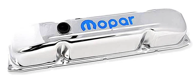 Mopar Logo Chrysler RB/Big Block Stamped Steel Valve Cover w/ Chrome Finish