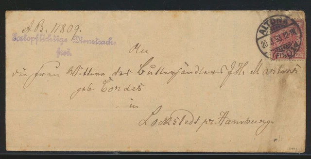Deutsches Reich Dienst Amtsgericht portopflichtige Dienstsache Altona nach