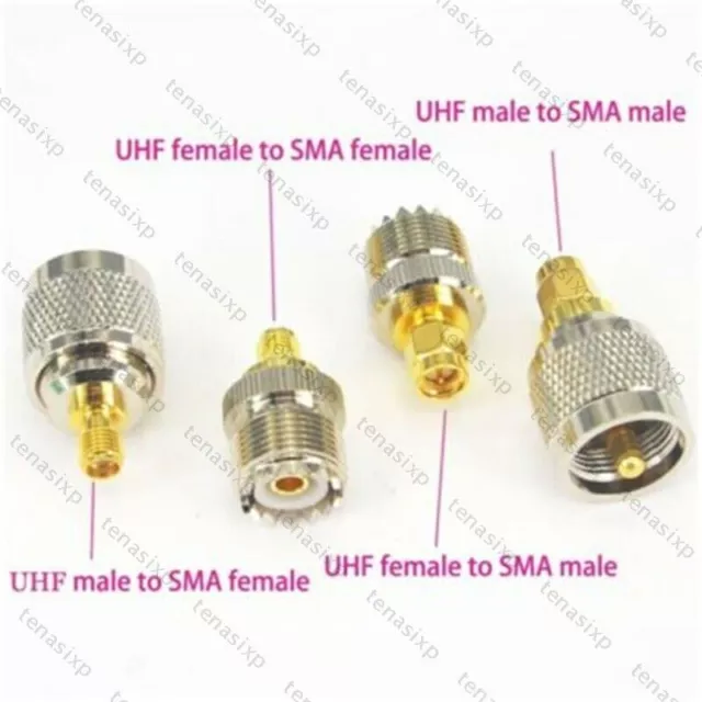 4 Teiliger Antennenadapter SMA Stecker auf UHF Buchse Pl Stecker für Walkie