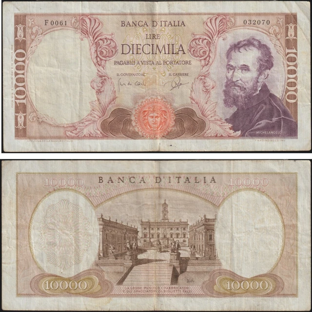 10000 Lire Michelangelo 3/7/1962 10000 Lire Michelangelo 3/7/1962
