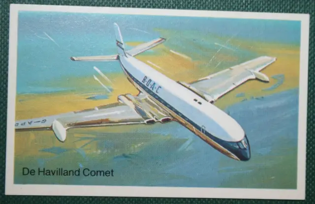 DE HAVILLAND COMET  BOAC  Jet Airliner   Original 1980's Vintage Card  MB21