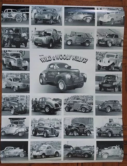 Wild Willys Poster Hot Rod Drag Racing 18" x 24" Bob McClurg photographs