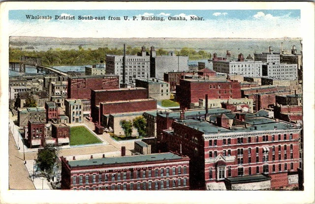 Omaha, NE Nebraska, Bird's eye view Wholesale District from U. P. Building