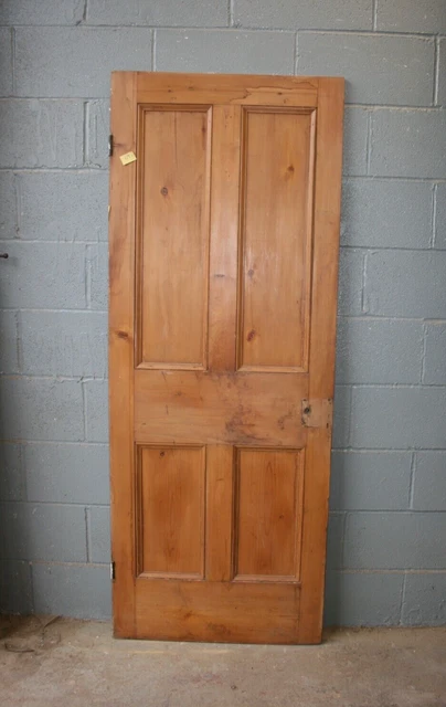 Reclaimed 28 3/4" x 74 3/4"  Pine  Victorian Door 4 Panel Internal Door  ref 61D