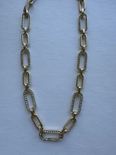 Lauren Ralph Lauren Goldtone Crystal Link Collar Necklace