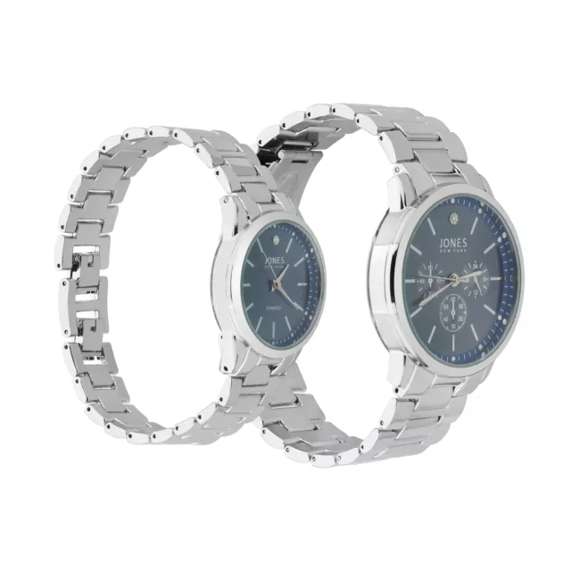 Jones New York Unisex Blue/Silver His & Hers Watch Set 2