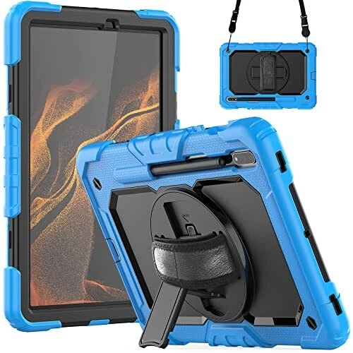 FS FANSONG Case for Galaxy Tab S8 Ultra 2022 Heavy Duty Silicone Protective C...