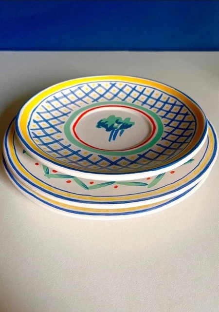 4 assiettes Geneviève Lethu 1994 en porcelaine de Limoges - Arts de la table