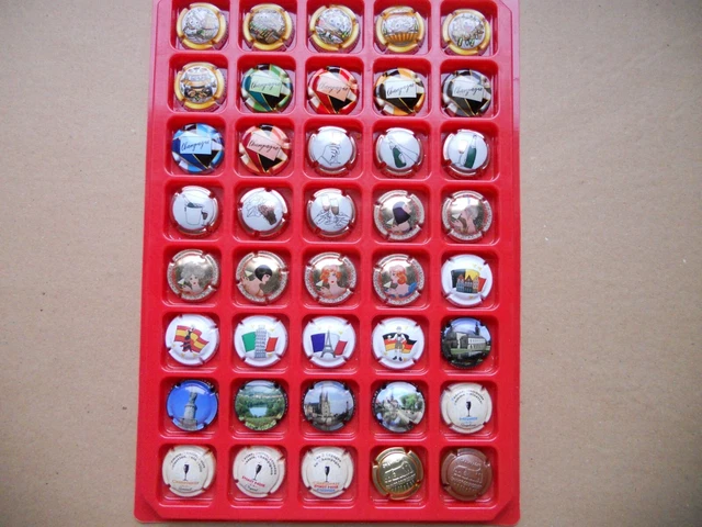lot de capsules de champagne