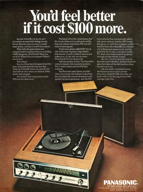 1971 PANASONIC Model SG-999 record player turntable system print ad advertisemen