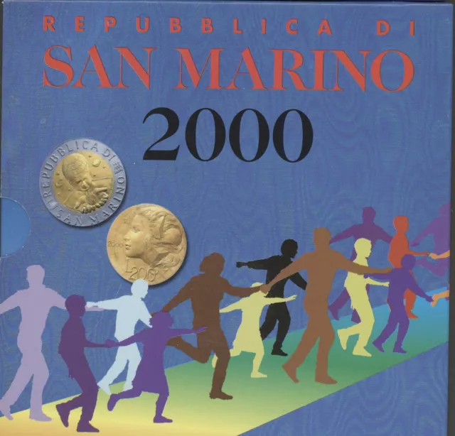 2000 Republic of San Marino - Divisional Coins - Complete Series FDC - 1000 Lira