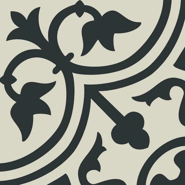 8x8 Deco Black White Arabesque Pattern Spanish Ceramic Mosaic Tile MTO0473