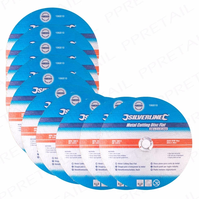 10 x LARGE FLAT METAL CUTTING DISCS 230mm/9" OSA Accredited Angle Grinder Wheel