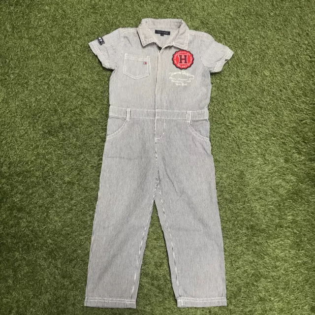 Girls Tommy Hilfiger Striped short sleeved overalls vintage Age 4 Free P&P (4)