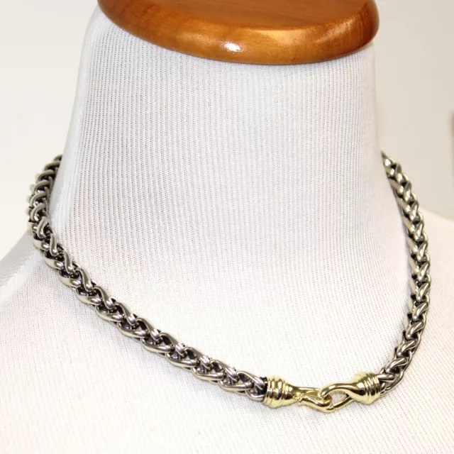 David Yurman Sterling & 14k Gold 8mm Woven Chain - 18"