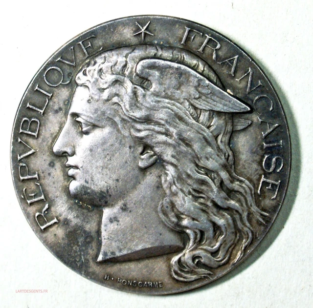 MÉDAILLE ARGENT MINISTÈRE de l' Agiculture HIPPIQUE TOULOUSE 1895 par H