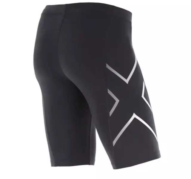 GREAT BARGAIN | 2XU Mens Compression Shorts - Black/Silver (MA3851) 2