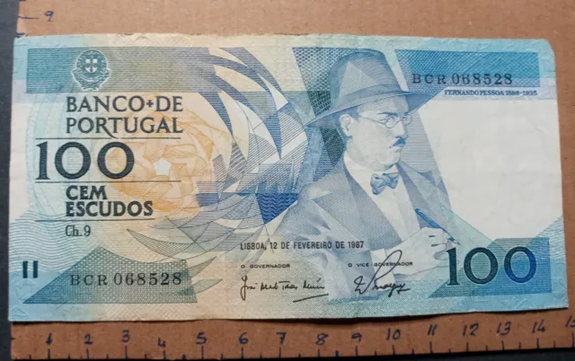 Billete De 100 Escudos De Portugal Año 1987