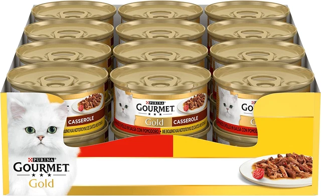 Purina  Gold Casserole Umido Gatti Con Manzo E Pollo in Salsa Con Pomodoro, 24 L
