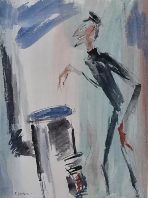 Rostislas Loukine (1904-1988) - ami de Nicolas de Staël (05) - aquarelle - Faust