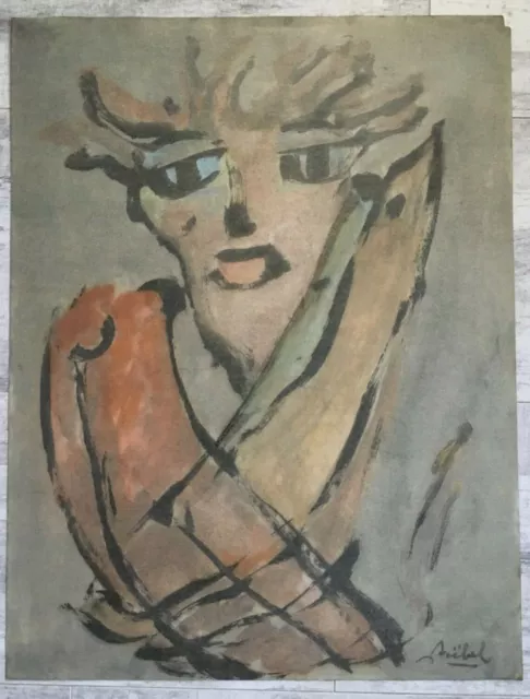 Edgar STOEBEL (1909-2001) Gouache originale signée en bas à gauche  65 x 50 cm