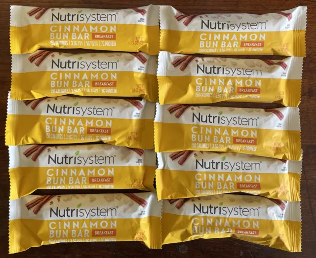 💕10 FRESH NUTRISYSTEM Cinnamon Bun Bar BREAKFAST BEST BY December
