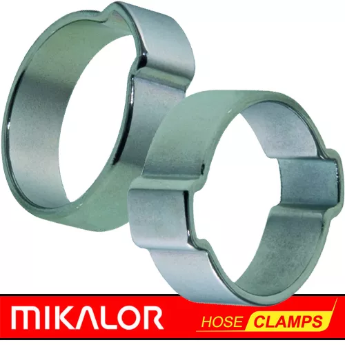 Mikalor Double & Single Ear Clips | O Clamp | Zinc Plated Steel | 10 Or 20 Pack