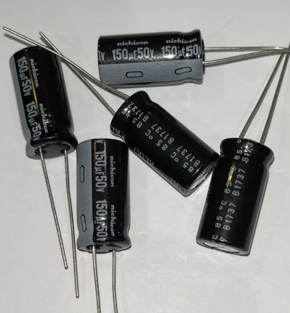 5 x NICHICON 150 uF 50v condensador (10x20mm) electrolitico capacitor