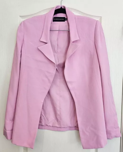 Brandon Maxwell Womens Blazer Size 8 Pink Crepe In Baby Pink Top Career 3