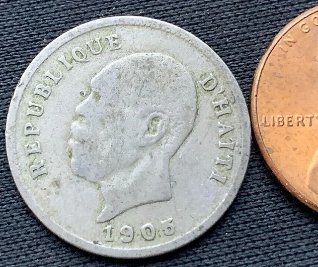 1905 Haiti 5 Centimes Coin VF       World Coin Copper nickel      #K2065