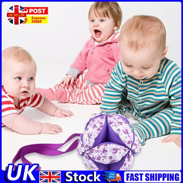 Infant Hand Catching Cloth Ball Crib Rattles Toy Soft Plush Toys (Purple) UK