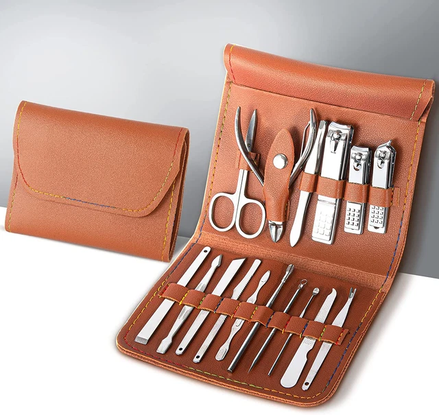 16Pcs Set Tagliaunghie Acciaio Inox, Manicure E Pedicure Professionale, Unghie C