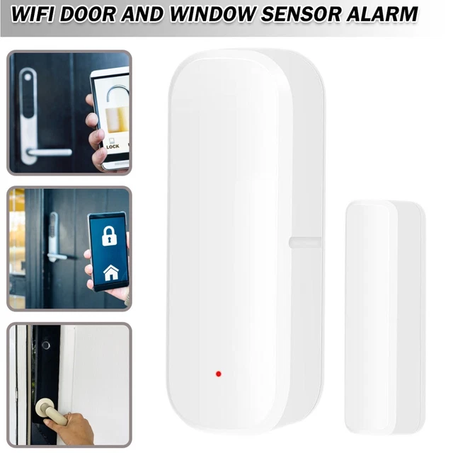 Sensor de puerta inteligente WiFi inalámbrico ventana detector magnético alarma para el hogar ~q