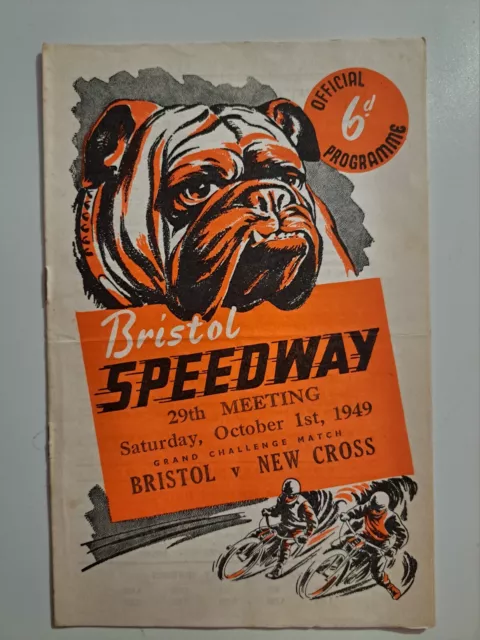 Speedway   Bristol  v  New Cross   1949  Programme  filled in