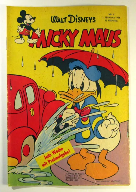 Micky Maus 1958 Heft 4 vom 1 Februar 1958 Walt Disney Original Ehapa Verlag