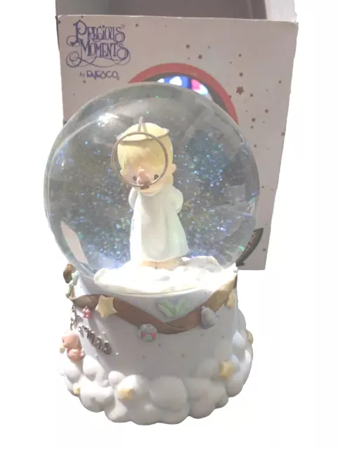 VTG 2001 Precious Moments Snow Globe Hark The Herald Angels Sing Musical Enesco