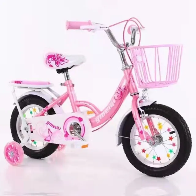 12/14/16inch Kids Bike Children Girls Pink Bicycle Cycling Removable Stabilisers