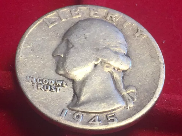 America - Stati Uniti Washington Quarter Dollar 1945  argento '900 GRAMMI 6,25