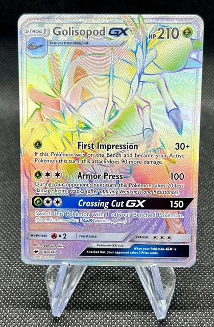 Golisopod GX Rainbow Secret Rare - 148/147 Burning Shadows - Pokemon - Mint/NM