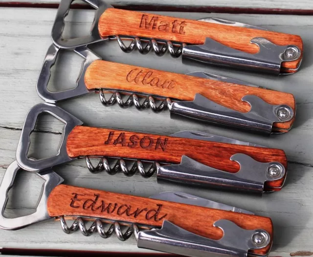 Personalized Corkscrew and Multi-Tool - Groomsmen Gifts - Wedding Party Gifts