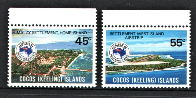 MNH set 2 stamps "AUSIPEX Int. stamp Exhibition " Cocos (Keeling) Islands 1984