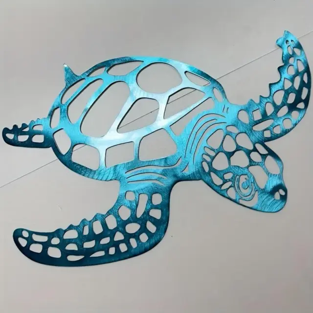 Metal Sea Turtle Ornament Beach Theme Decors Wall Art Adornments Wall Hanging UK