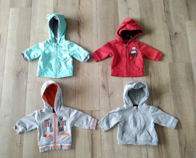 Lot de 4 gilets zippé à capuche , Garçons Taille 3 mois