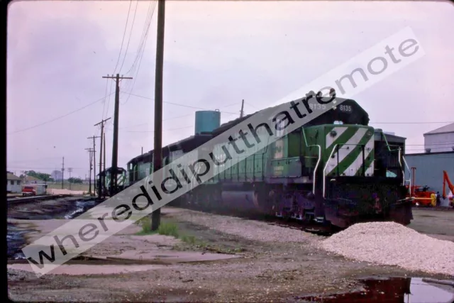Original Slide Burlington Northern BN 8135 EMD SD40-2 Houston ILL 6-1984
