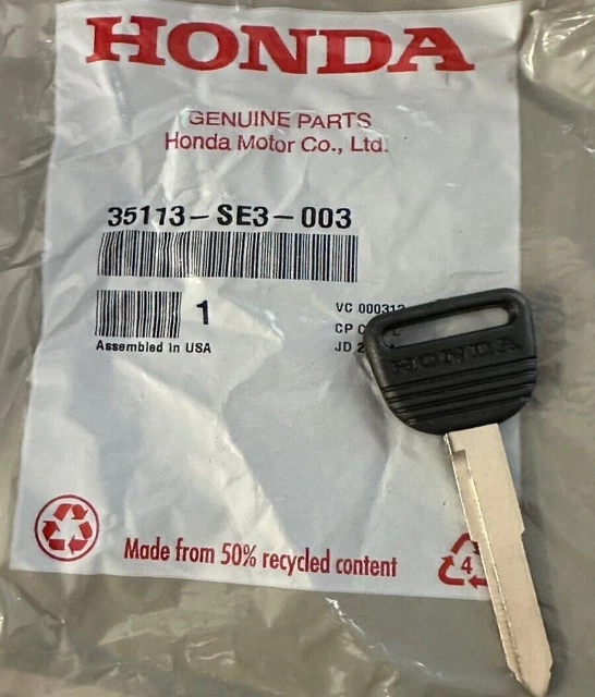 TWO Genuine OEM Honda Key Blank Accord Civic CR-V del Sol Prelude Odyssey