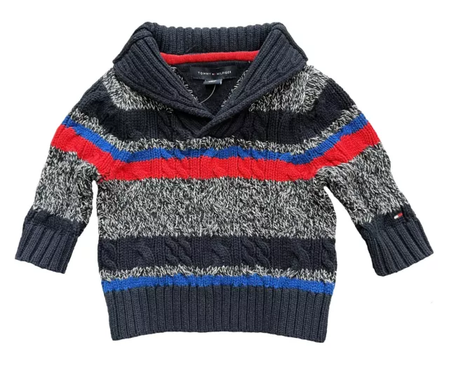 Tommy Hilfiger Children Baby Boy Long Sleeve Shawl Neck Sweater - $0 Free Ship