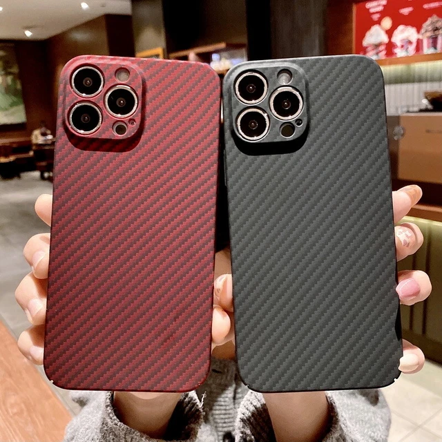 Carbon Fiber Case For iPhone 14 13 Pro Max 12 11 XS XR Ultra-thin Business Cover