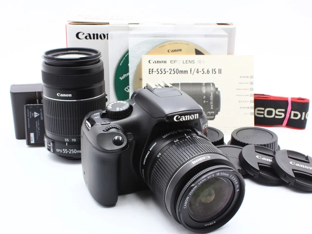CANON EOS KISS X5 DSLR Camera 18-55mm 55-250mm EF-S Zoom Lens