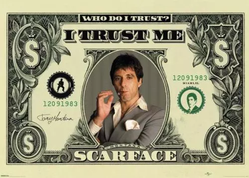 POSTER SCARFACE DOLLAR AL PACINO 60 x 80 cm DISPO