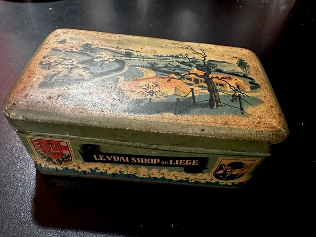 ANCIENNE PETITE BOITE publicitaire tôle lithographiée forme livre